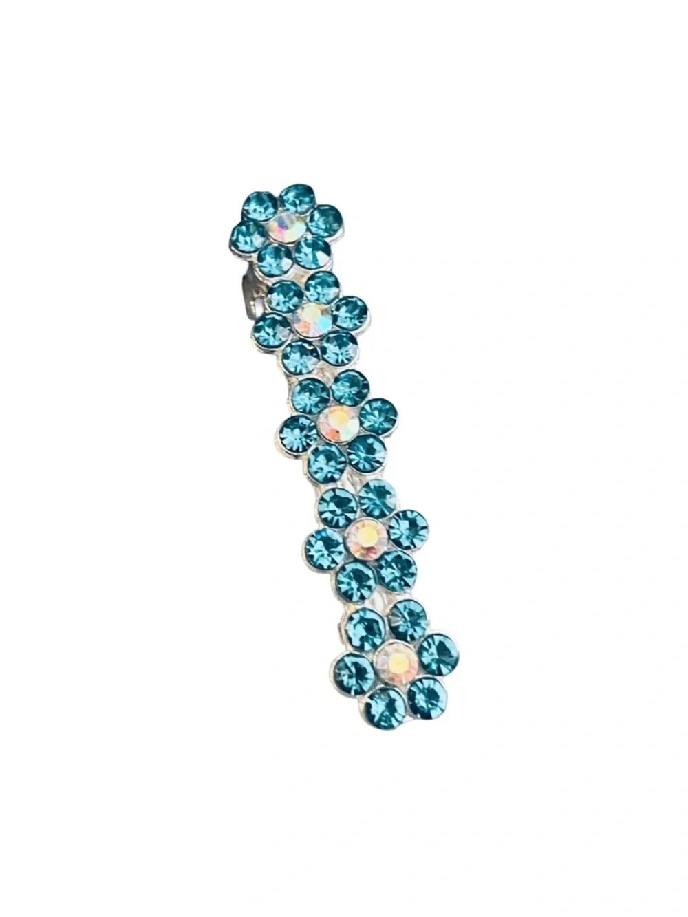 Blue Crystal Flower Hair Clip FINAL PRICE DROP